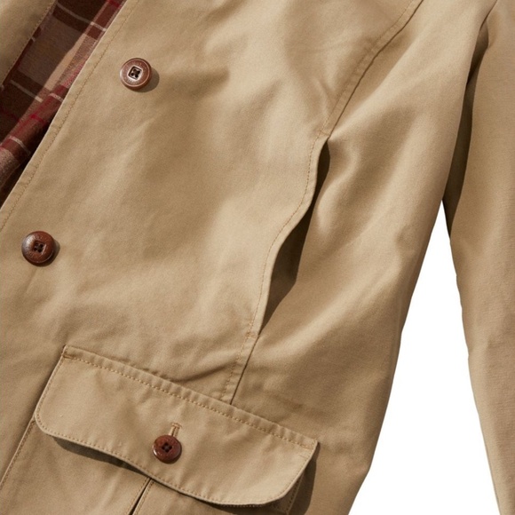 L.L. Bean Women's Adirondack Flannel-Lined Barn Coat in Dark Khaki, Size XS - Picture 8 of 15